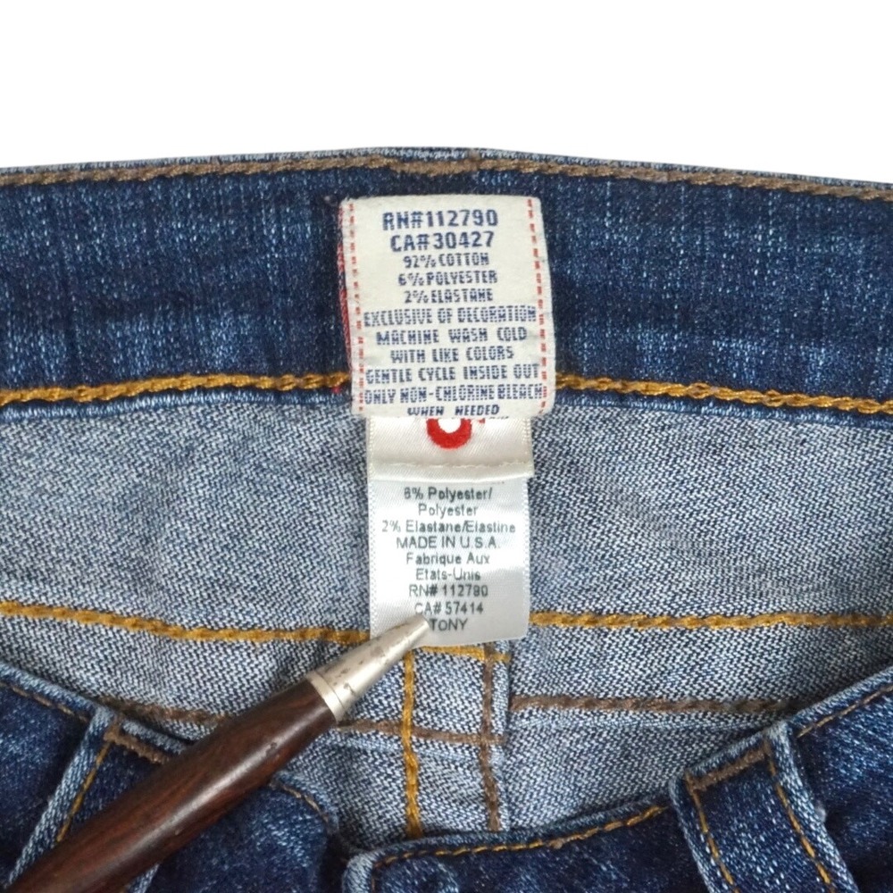 True Religion Tony Flare Jeans Women's 29 Low Rise Denim Y2K Made in USA Bootcut - Picture 9 of 14